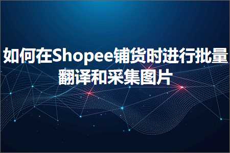 跨境电商知识:如何在Shopee铺货时进行批量翻译和采集图片